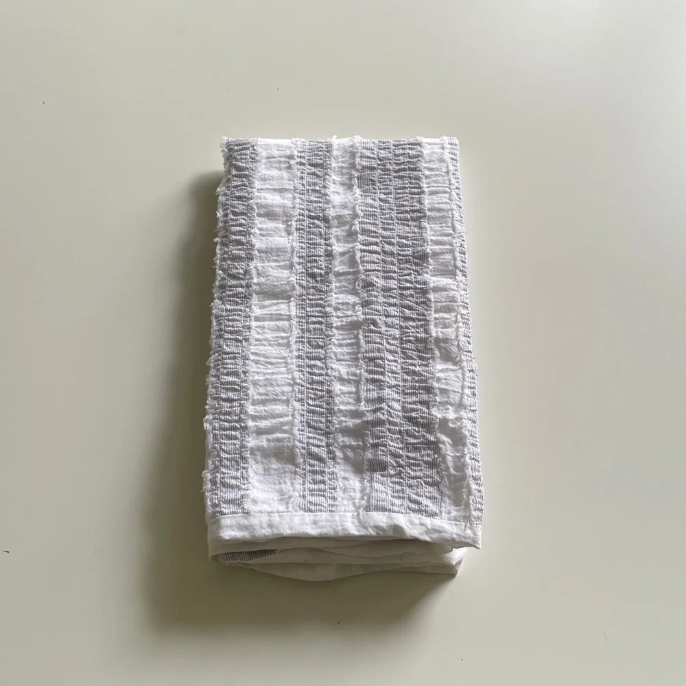 Moss & Willow Textured Cotton Pillow Sham / Case Lightweight Ivory Stripe